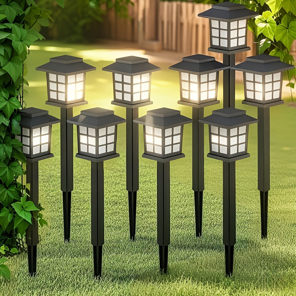 Solar Outdoor Garden Lights 6/12/24 Pack IP44 Waterproof | Warm White & Colorful LED Landscape Pathway Lights for Yard, Courtyard, Patio, Holiday Decoration – Auto On/Off