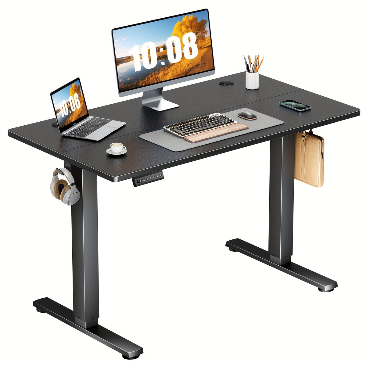 Electric Standing Desk, Height Adjustable 40 48 55 63 Inch – Sit-Stand Desk with Memory Controller & Anti-Collision, Ergonomic Home Office Gaming Workstation, Multiple Colors & Sizes