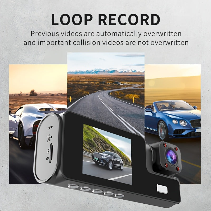 3-Channel Dash Cam, 4K Front + 4K Interior + 1080P Rear, includes Free 32GB Card, Night Vision, G-Sensor, Wide Angle, Real-Time Recording & Parking Monitor – Velora