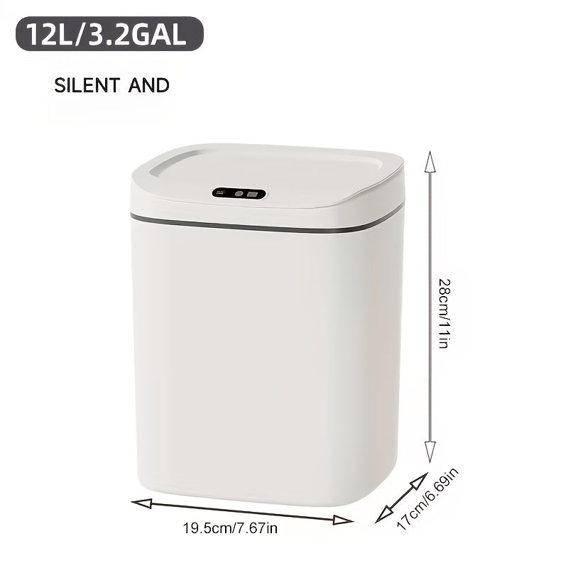 Inductive Smart Trash Can with Sealed Lid and Odor-Proof Technology, Touch Control Switch, Hands-Free Automatic Sensor Waste Bin, Easy-to-Clean for Office, Bathroom, Bedroom, and Kitchen