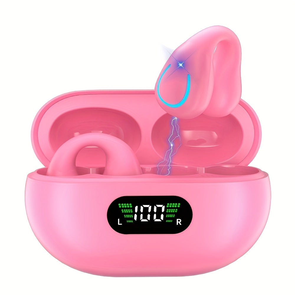Open-Ear Wireless Earphones Bluetooth 5.4 TWS 360° Ambient Awareness ENC Clear Calls Touch Control All-Day Comfort Sport Fitness Earbuds Secure Fit Truly Open Design