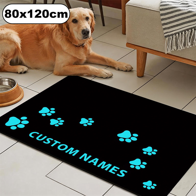 Personalized Diatomite Pet Feeding Mat with Custom Photo & Name – Quick-Dry Absorbent Diatomaceous Earth Food Mat with Paw Print for Dog & Cat Bowls, Unique Pet Owner Gift