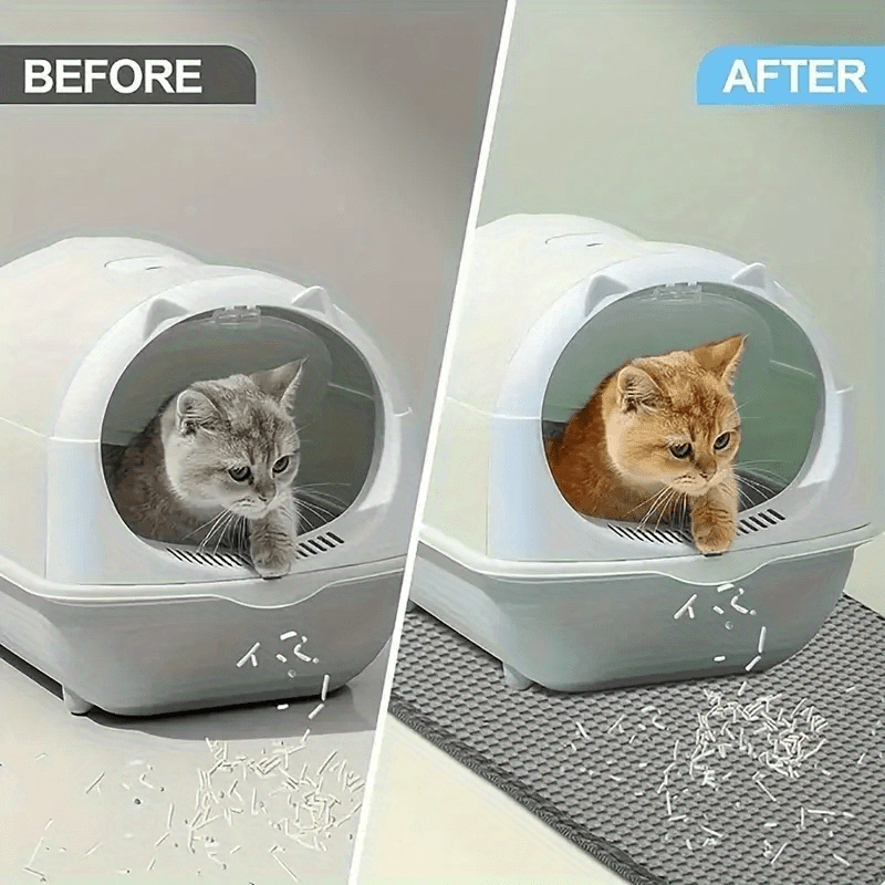 猫砂垫超大双层 24x35 英寸 - 防溅防漏 EVA 防滑可清洗猫砂收集垫，除臭易清洁猫砂盆垫，2026 升级款，粉色