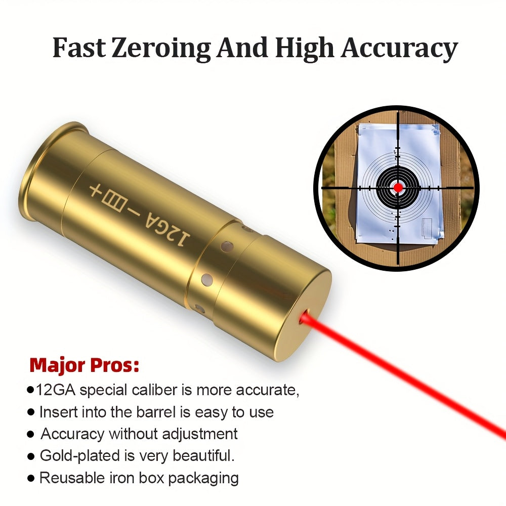 Red Laser Bore Sighter Multi-Caliber Firearm Sight Alignment Tool for 9mm, 223rem, 308win, 45ACP, 7.62, 40SW, 30-06, 38SPL, 12GA, 44Mag, 6.5mm, Copper Alloy Barrel Mount, 3 Battery Sets Included – Rifle, Pistol, Shotgun Accessory