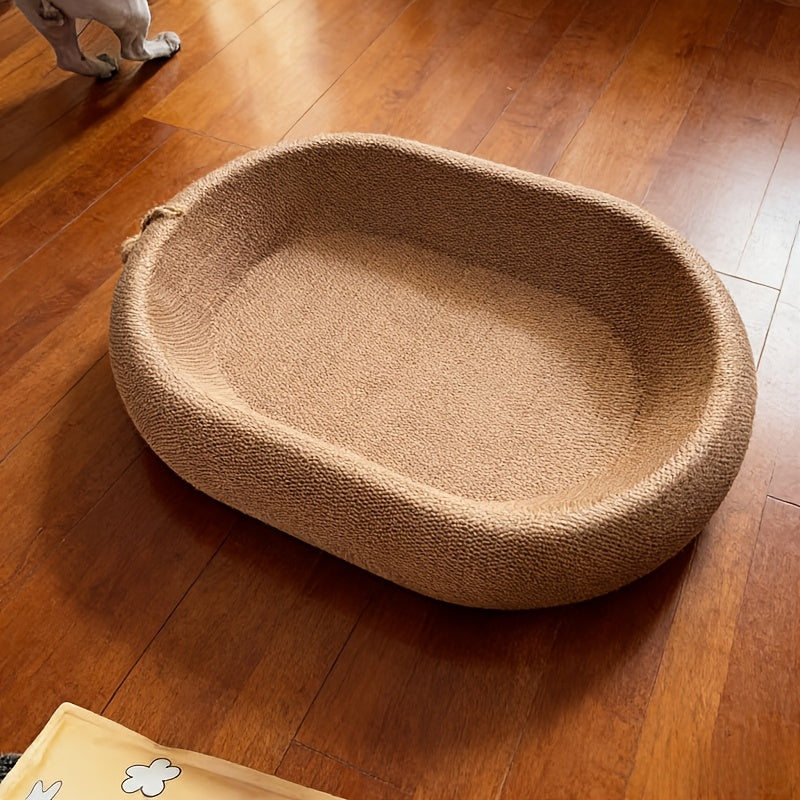 猫抓板猫窝——猫耳造型编织剑麻猫抓沙发，大尺寸，不掉屑，耐用双面猫抓垫，适用于室内猫、幼猫及老年猫