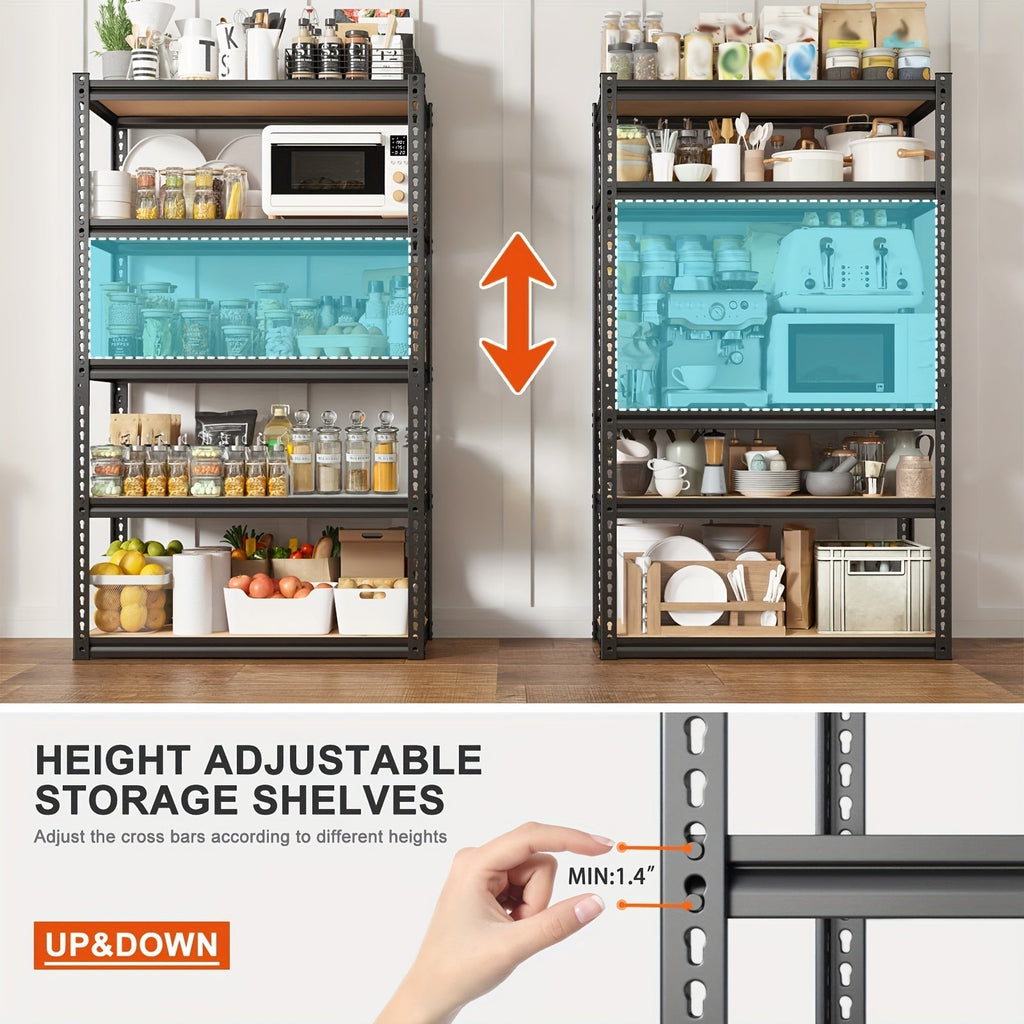 Heavy Duty Metal Shelving Unit, 72-Inch 5-Tier Adjustable Garage Storage Shelf, 3000LBS Capacity Carbon Steel Rack for Garage, Basement, Warehouse, Pantry, Office