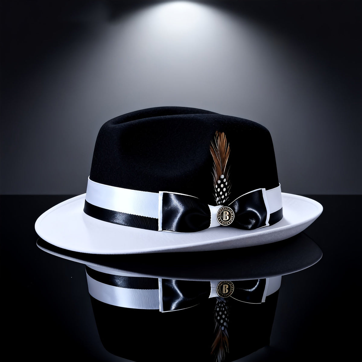 Men's Vintage British Gentleman Top Hat – Cashmere Wool Blend Adjustable 57-60cm, Classic Fall Winter Dress Hat in Black, White, Red, and Yellow, Stylish Gift for Men's Birthdays and Holidays
