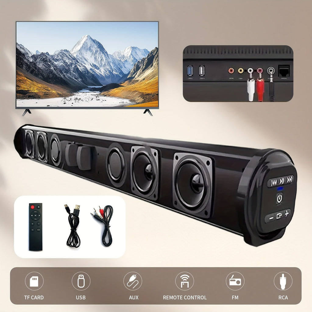 4D Surround Sound Speaker with Subwoofer - Wireless & Wired, USB Plug-and-Play for Laptop, Home Theater, Parties & Music - Black