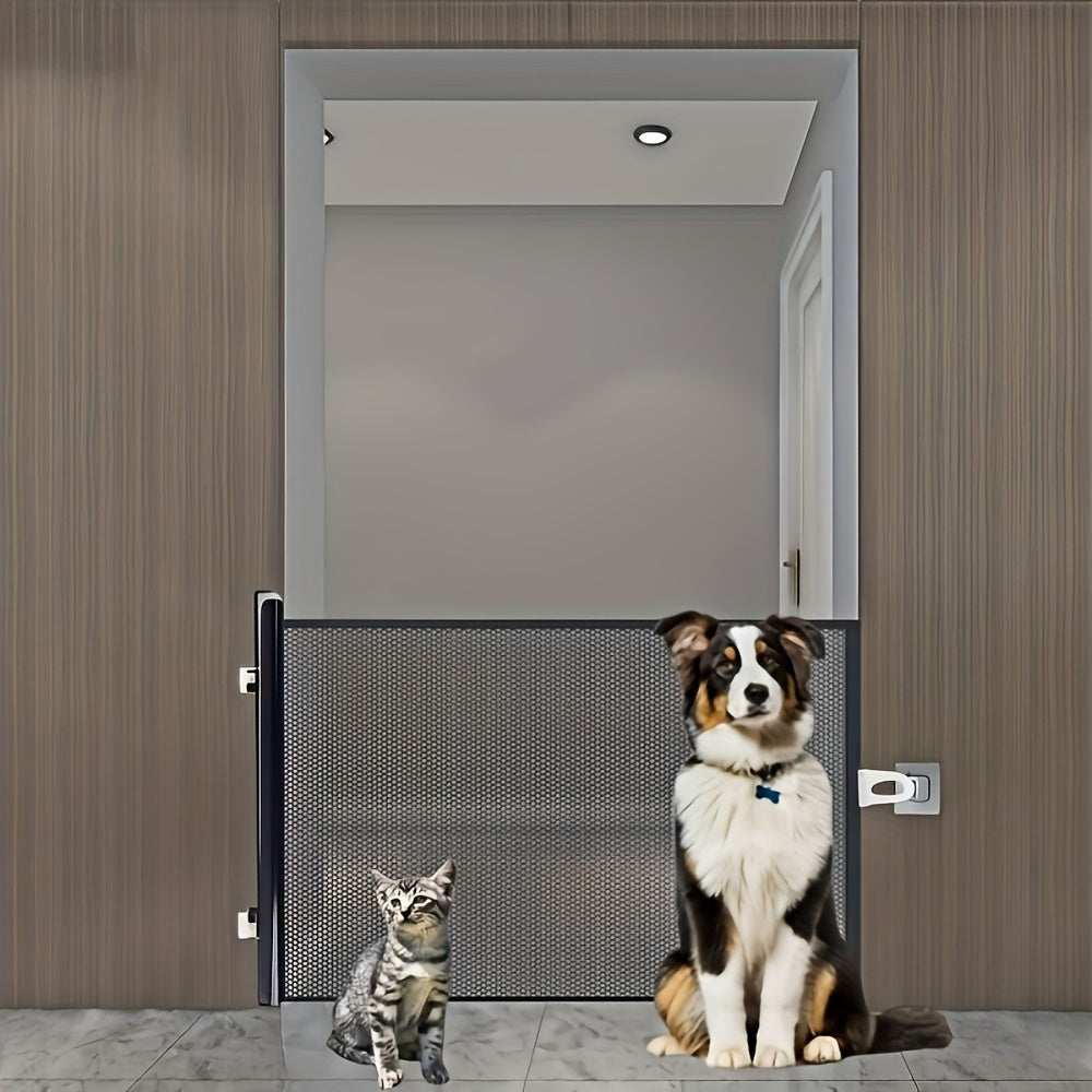 Retractable Mesh Pet Gate for Dogs and Cats - No-Drill Easy Install Safety Gate for Stairs, Doorways, and Rooms, Indoor/Outdoor Pet Barrier for Home, Office, and Hallways