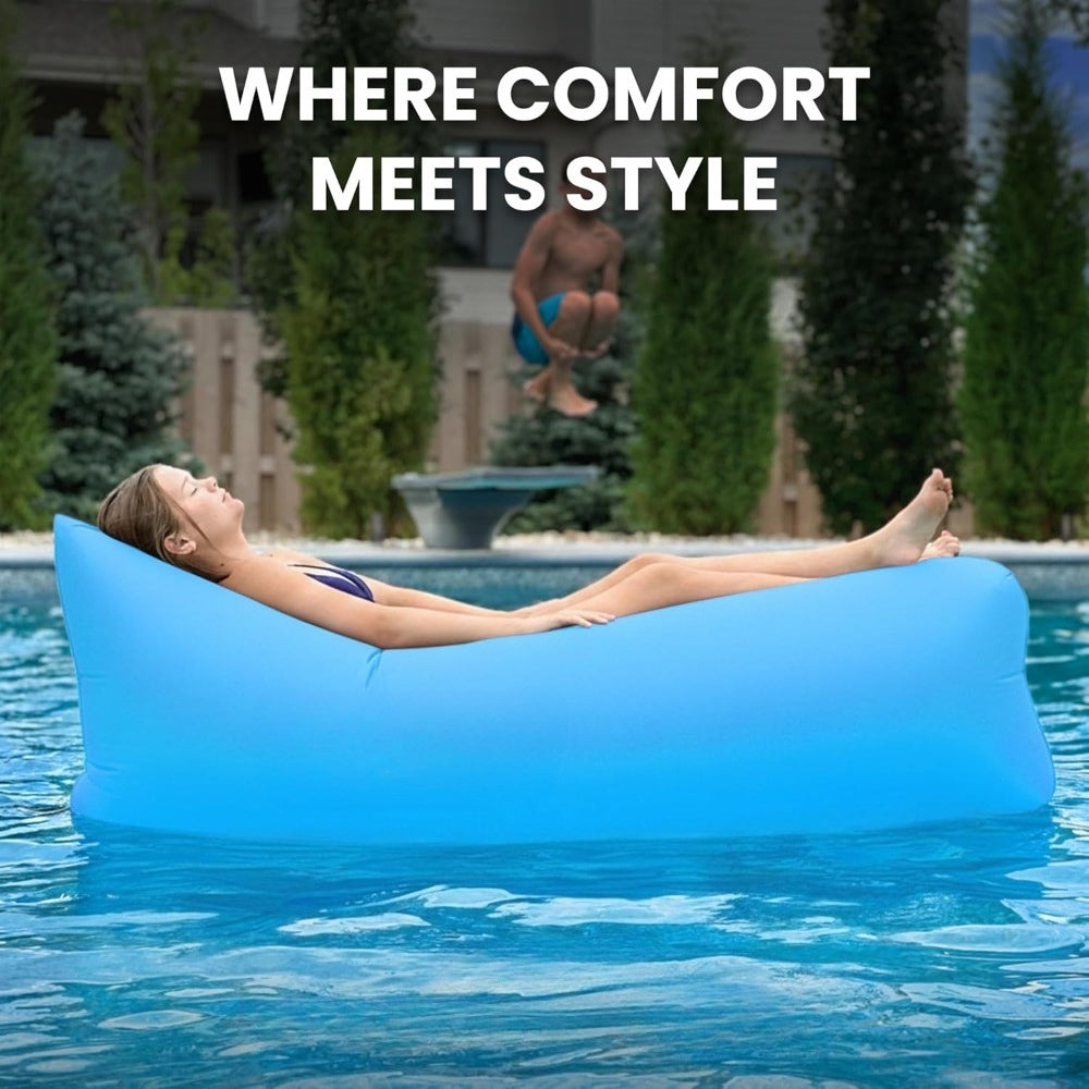 Foldable Inflatable Sofa Lounge Chair, Portable Lazy Air Sofa for Camping, Beach, Music Festivals, Outdoor Gatherings, Quick Inflation, for Adults, Purple, Blue, Green, Black, Red, Yellow, Orange