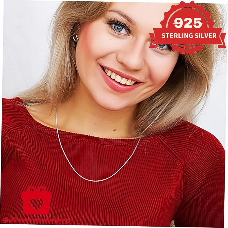 925 Sterling Silver 1mm Snake Chain Necklace Unisex – Handmade Round Snake Chain Lengths 16–24 Inches, Gift Box Included, Perfect for Daily Wear, Mother’s Day & Gifts for Him or Her