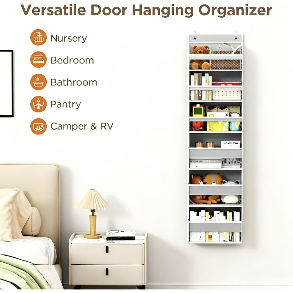 6-Layer Hanging Storage Organizer Rack, Transparent Pocket Non-Woven Vertical Space-Saving Closet Shelf for Diapers Baby Supplies & Bedroom Miscellaneous, 121 lb Capacity