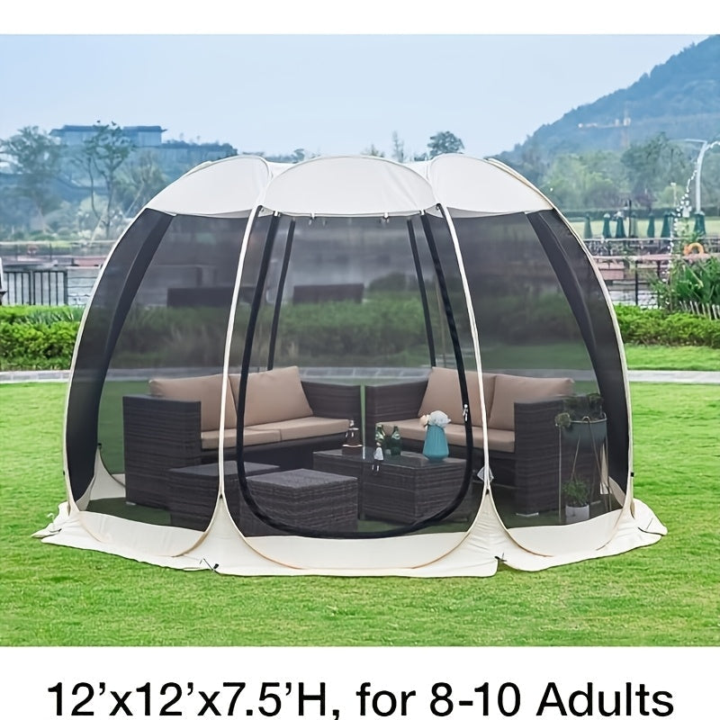 Pop Up Screen House 6 10 15 Person Outdoor Screen Tent with Mosquito Netting UV Resistant Instant Setup Screened Gazebo Sun Shelter with Carry Bag for Garden Patio Backyard Camping