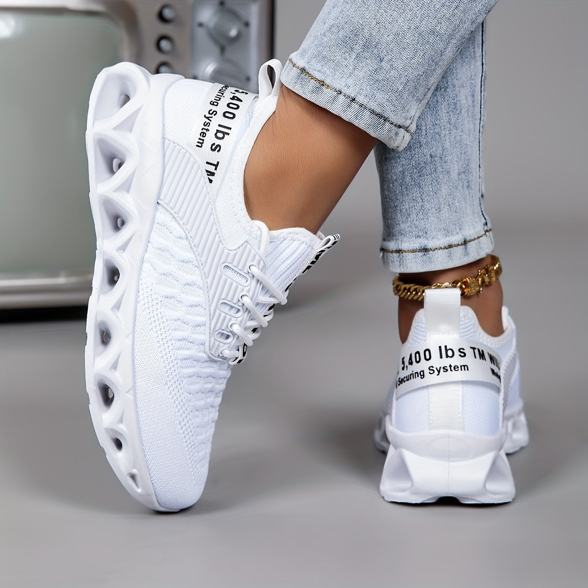 Women's Lightweight Breathable Mesh Thick-Sole Lace-Up Sneakers - Slip-On Casual Walking, Running, and Tennis Shoes, Available in 7 Colors, Sizes US 6-12.5, Trendy Versatile Workout Footwear