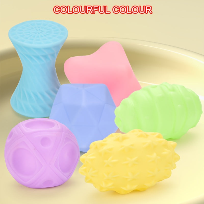 Soft Texture Sensory Ball Set for Babies & Toddlers, Multi-Color Touch & Feel PVC Play Balls for Sensory Development, Infant Sensory Toy in Macaron & Candy Colors