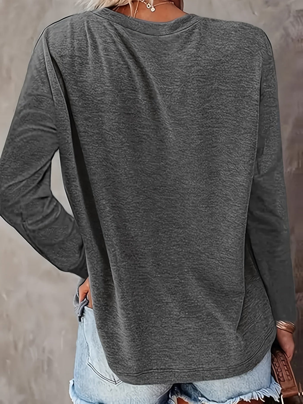 2 Pack Women's Long Sleeve Round Neck Casual Basic Layering T-Shirts, Spring Fall Tops, Pink Gray Blue Green Khaki, S M L XL XXL