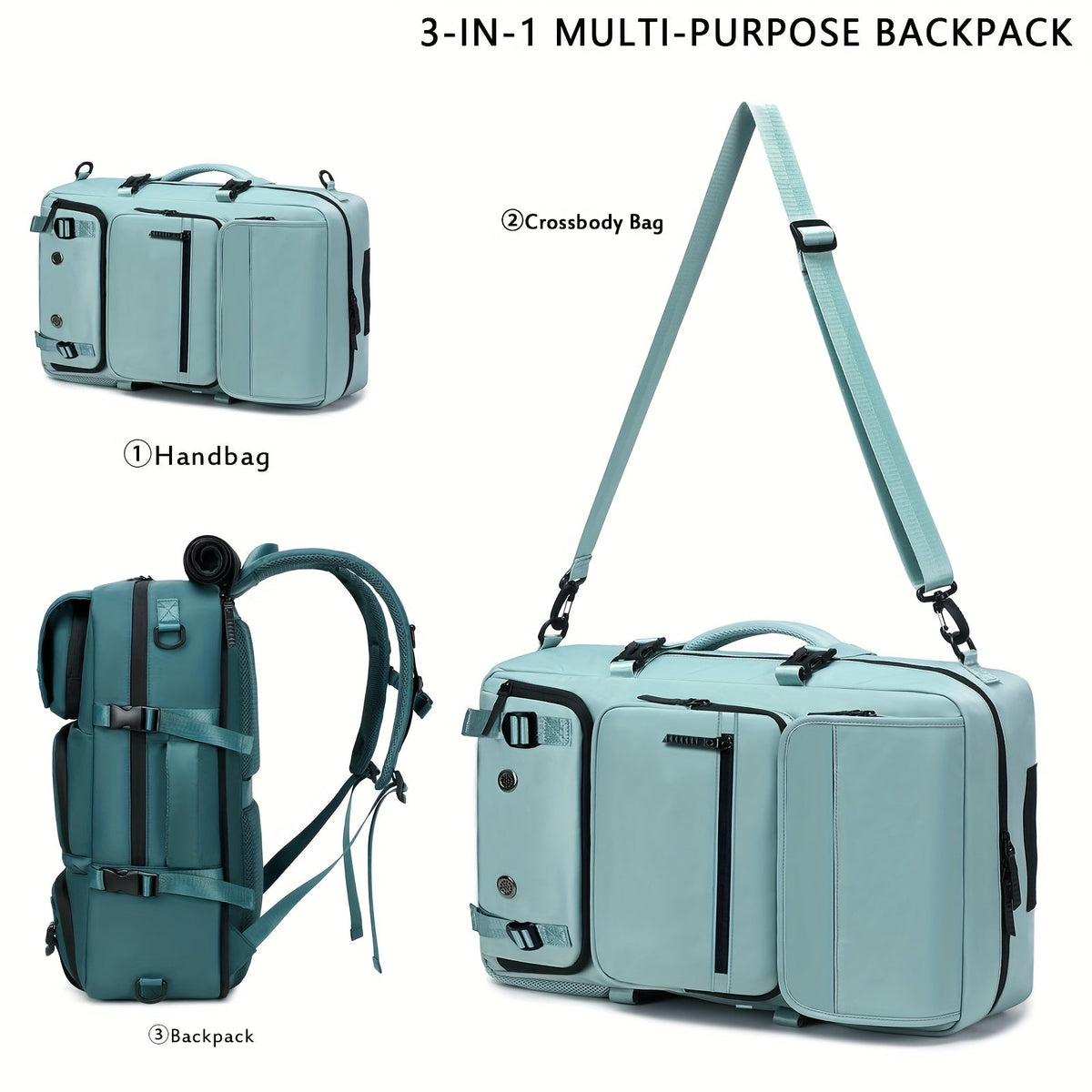 17-Inch Laptop Backpack Large Capacity – Airline Approved Travel Bag with Shoe Compartment, Multi-Pocket Business Work Backpack for Men, Durable Nylon, Hiking & Camping, Small & Large Sizes
