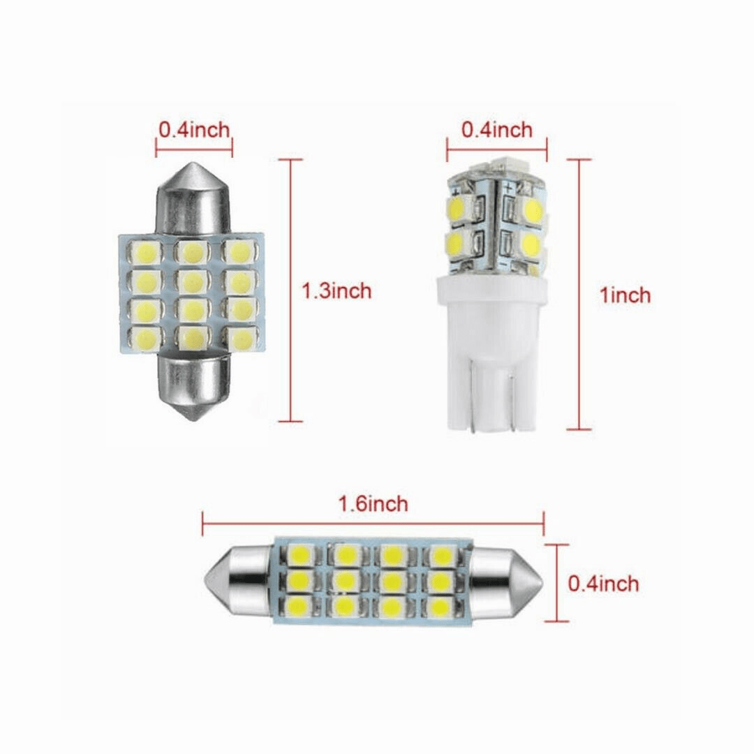 40PCS Car LED Interior Bulb Kit T10 W5W 31mm 42mm 6000K Cool White 12V, Error-Free Map Dome Door Trunk Courtesy Light Replacement Set for Most Cars