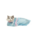 Veterinary-Grade Cat Restraint Bag – Breathable Mesh Cat Grooming Bag for Bathing, Nail Trimming, Ear Cleaning, Medication & Injections, Durable Non-Electric Design, Safe for Kittens & Cats, Blue & Grey