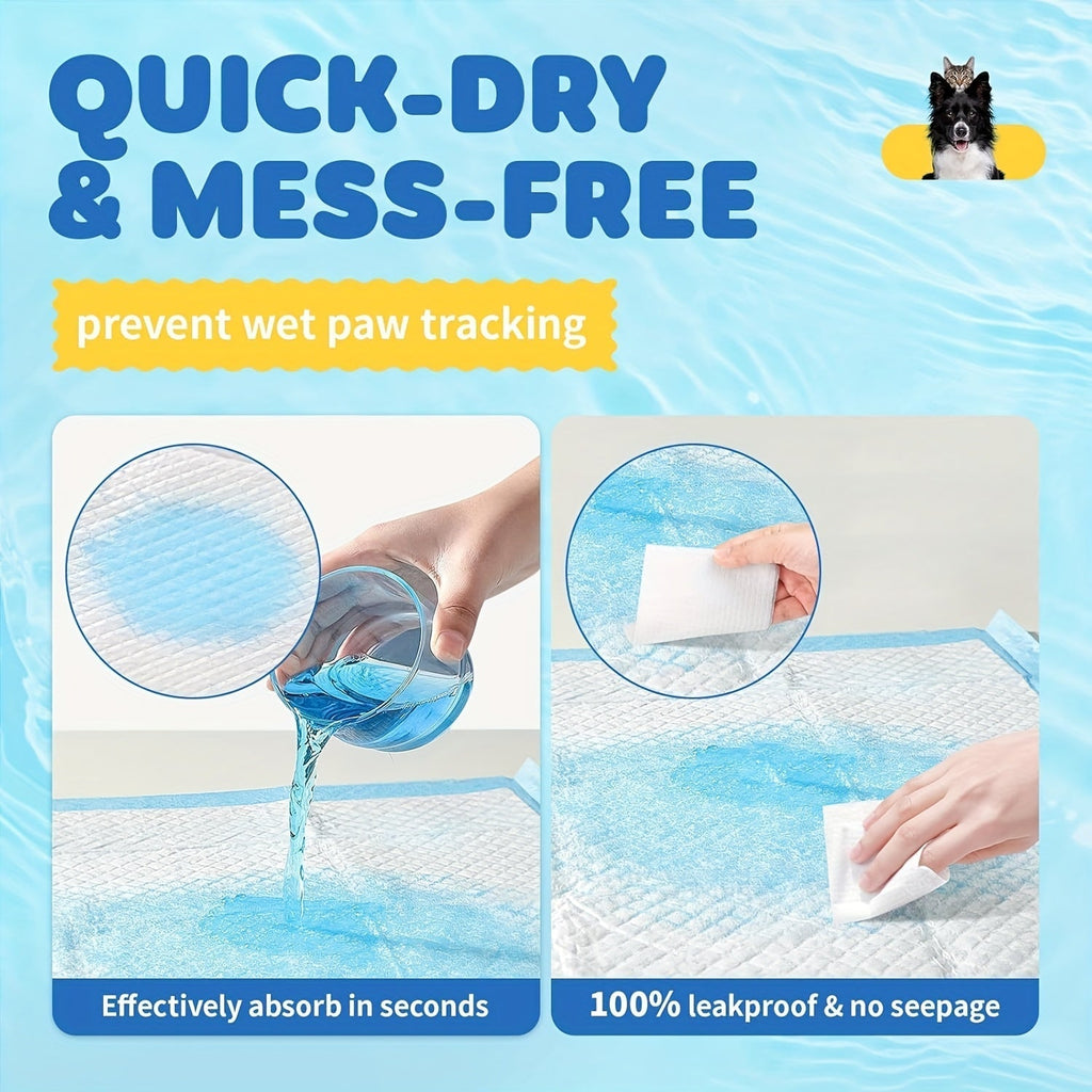 Ultra Absorbent Dog Potty Pads – 300% Thicker Leak-Proof Backing, 28"x34" & 24"x24" Sizes, 50-200 Pads Bulk Pack, for Home, Travel & Camping, Ideal for Active Dogs & Puppies