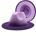 Wide Brim Fedora Hat for Women and Men, Two-Tone Gradient Jazz Panama Cap, Unisex Classic Fashion Hat, Multiple Colors