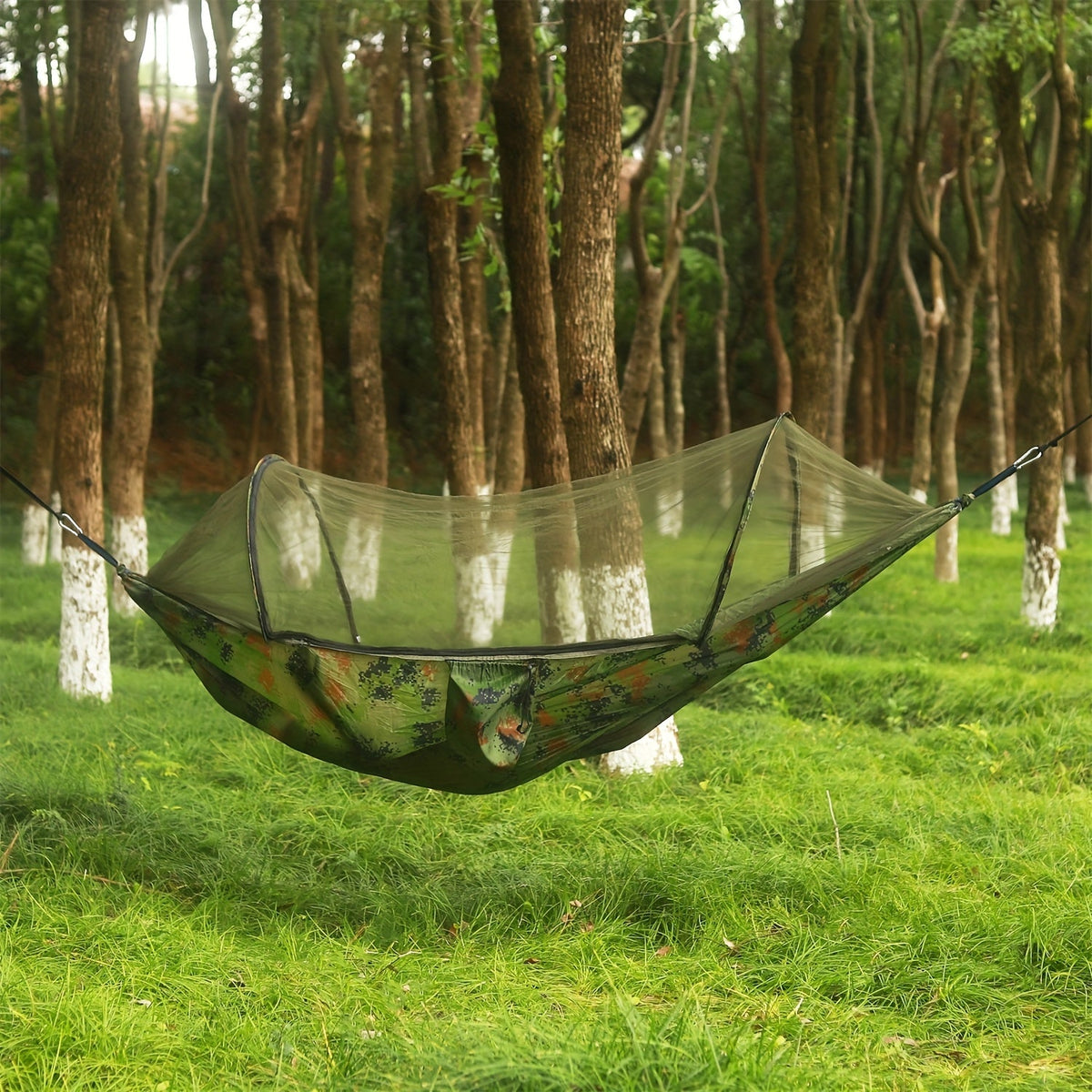 3-in-1 Double Camping Hammock with Mosquito Net and Sun Shade – Lightweight, Portable, and Durable; Ideal for Camping, Hiking, Backpacking, Picnicking, and Parks; 7 Color Options