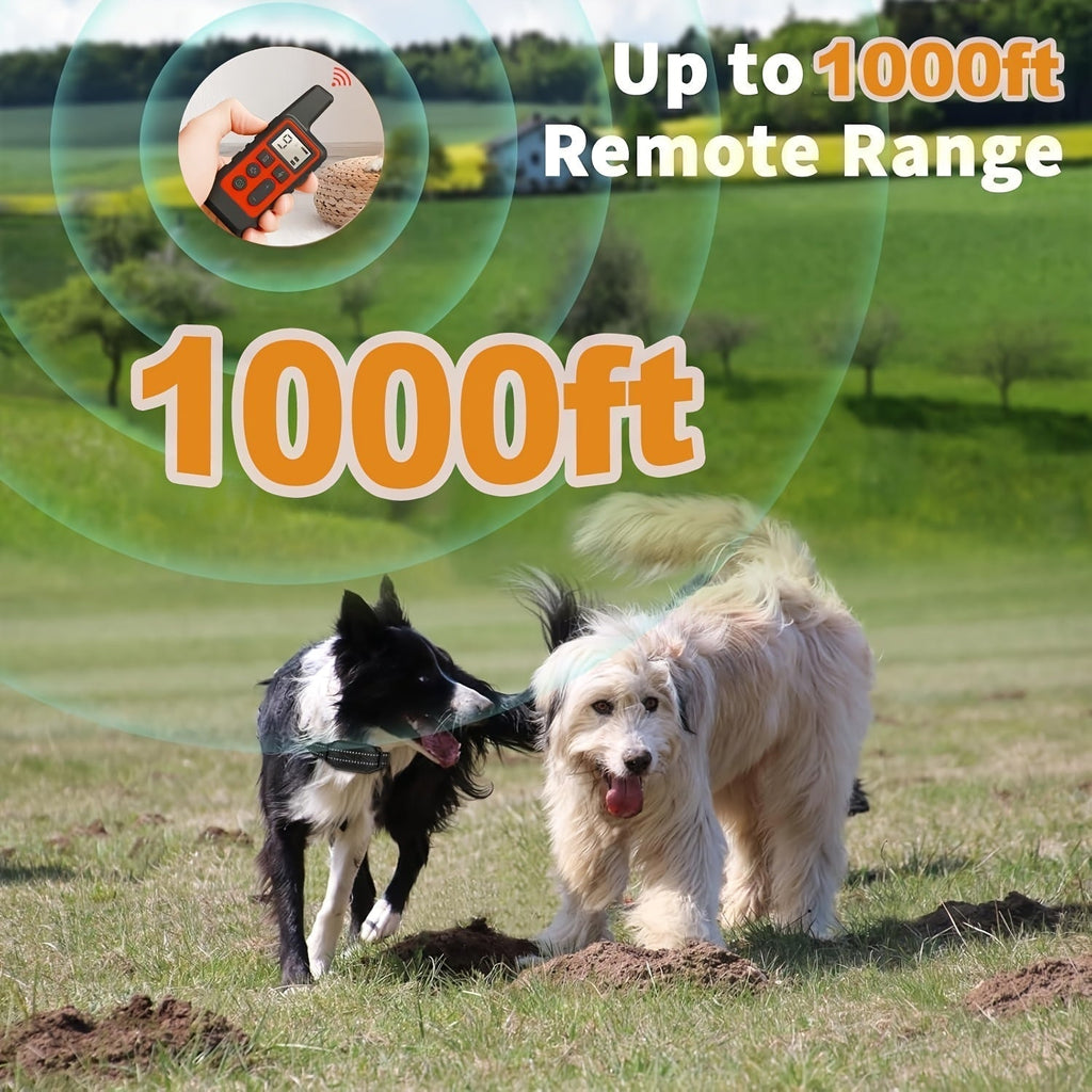9-Level Remote Dog Training Collar – Rechargeable E-Collar with Shock, Vibration & Tone Modes, 500M Range, Adjustable for Small, Medium, and Large Dogs, Safe Electronic Bark Control