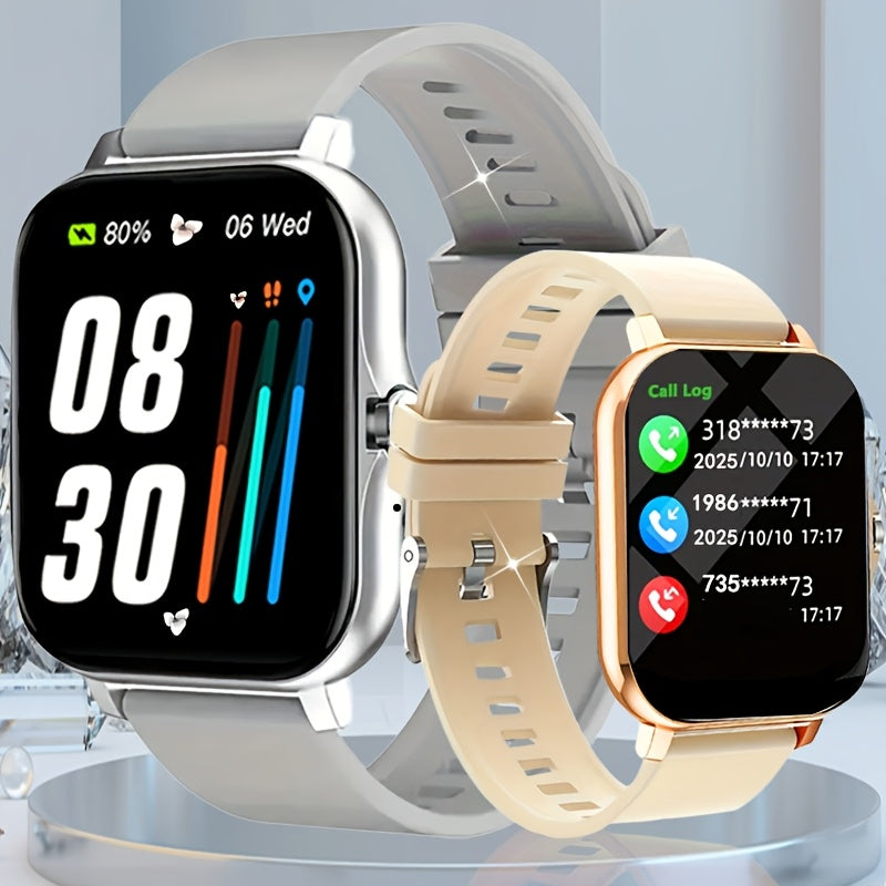 Smartwatch 1.83-Inch Full Touch Screen, Wireless Calling, Message Reminder, Heart Rate & Sleep Monitor, Pedometer, Multi-Sport Modes, USB Rechargeable Fitness Watch for Men and Women