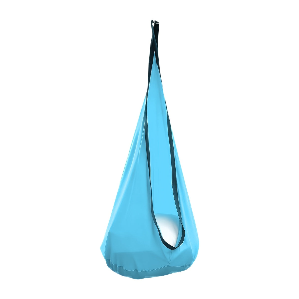 Hanging Hammock Chair for Indoor & Outdoor Use with Inflatable Pillow & Storage Pocket – 264 lbs Max Load Woven Nylon Swing Chair with Straps & Screws for Bedroom, Patio, Garden, & Porch (Blue, Rose Red, Cyan, Green)