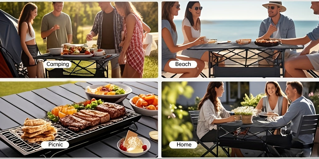Folding Camping Table with Carry Bag – Lightweight Portable Outdoor Table, 3 Sizes for Camping, Beach, Picnic, BBQ, Backyard, Boat & Travel, Easy Setup & Storage