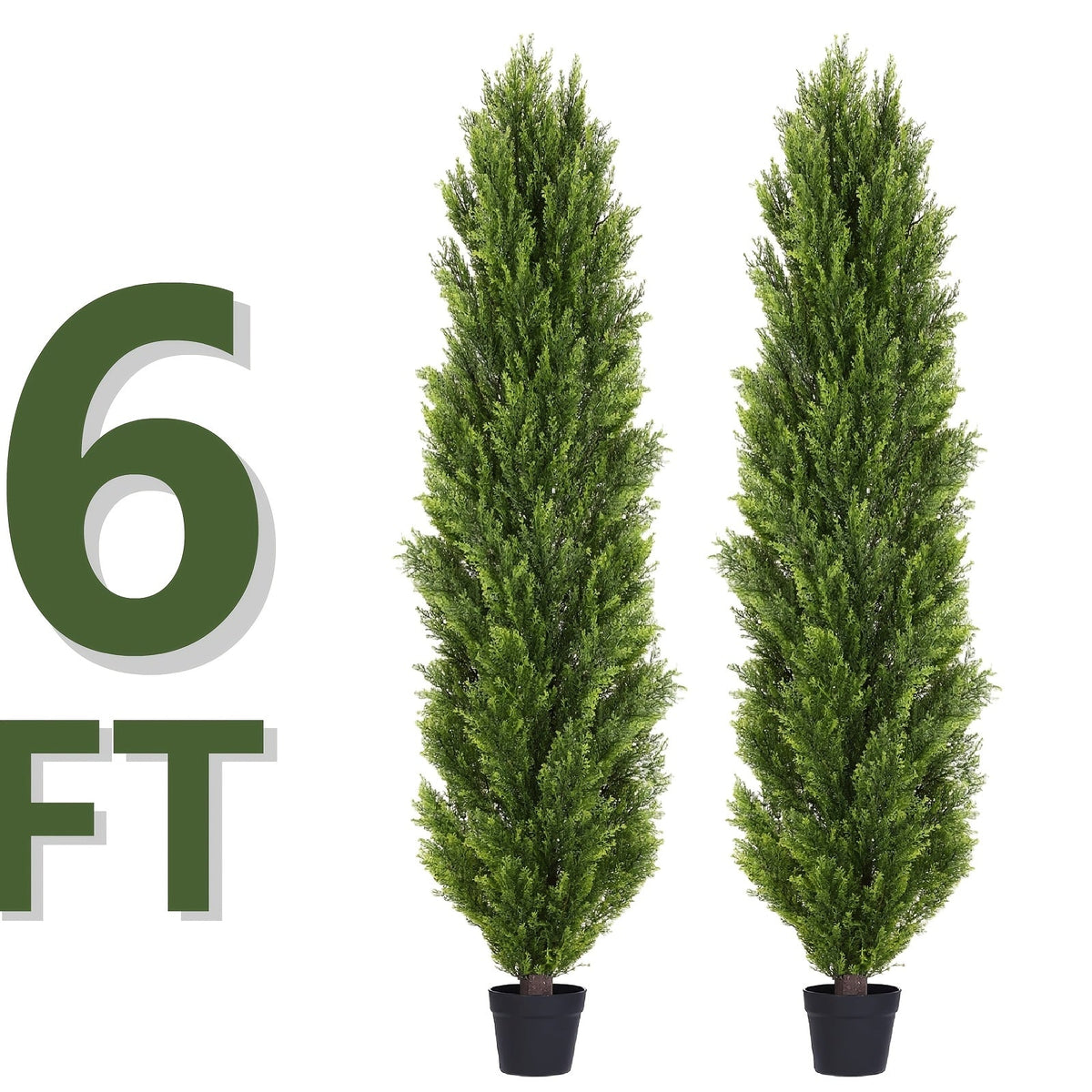 2-Pack Artificial Shaped Pine Trees – Faux Topiary Greenery Trees for Indoor & Outdoor, Front Door, Courtyard & Entryway Decor, 3FT / 4FT / 5FT / 6FT, Low-Maintenance Year-Round Decor – Nova Mart