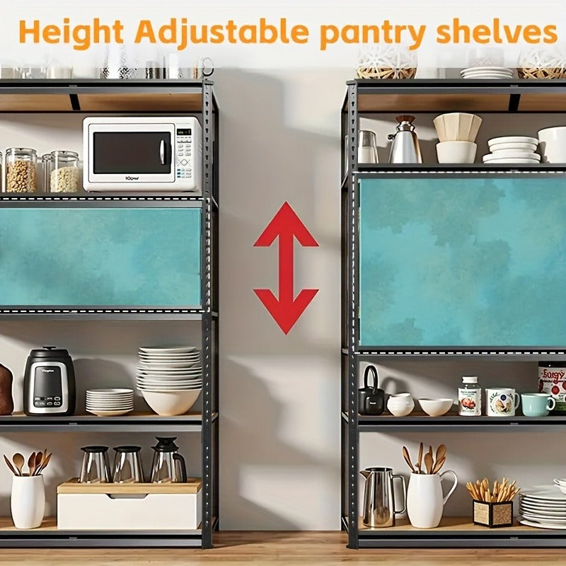5-Tier Heavy-Duty Metal Shelving Unit, 2000 lbs Total Capacity, 72"H x 35.5"W x 15.8"D, Adjustable Shelf Heights, Easy Assembly, for Garage Basement Warehouse Commercial & Residential Storage