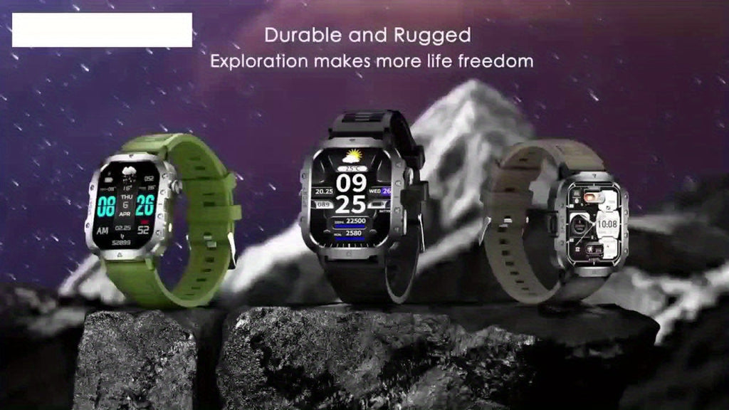 Large Screen Smartwatch Compatible with iPhone & Android, Wireless Calling, SMS, Fitness Tracker, Heart Rate Monitor, Remote Camera Control, USB Rechargeable for Men & Women - Modern Design Travel Gift