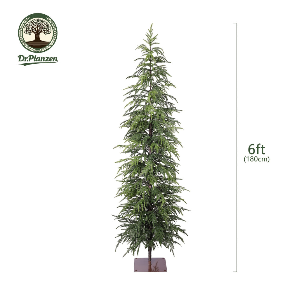 Artificial Norfolk Pine Pencil Christmas Tree, UV-Resistant Soft Real-Touch Leaves, Easy Assembly No Maintenance, Indoor Outdoor Porch Patio Living Room Holiday Decor, Pet-Friendly Faux Pine Tree
