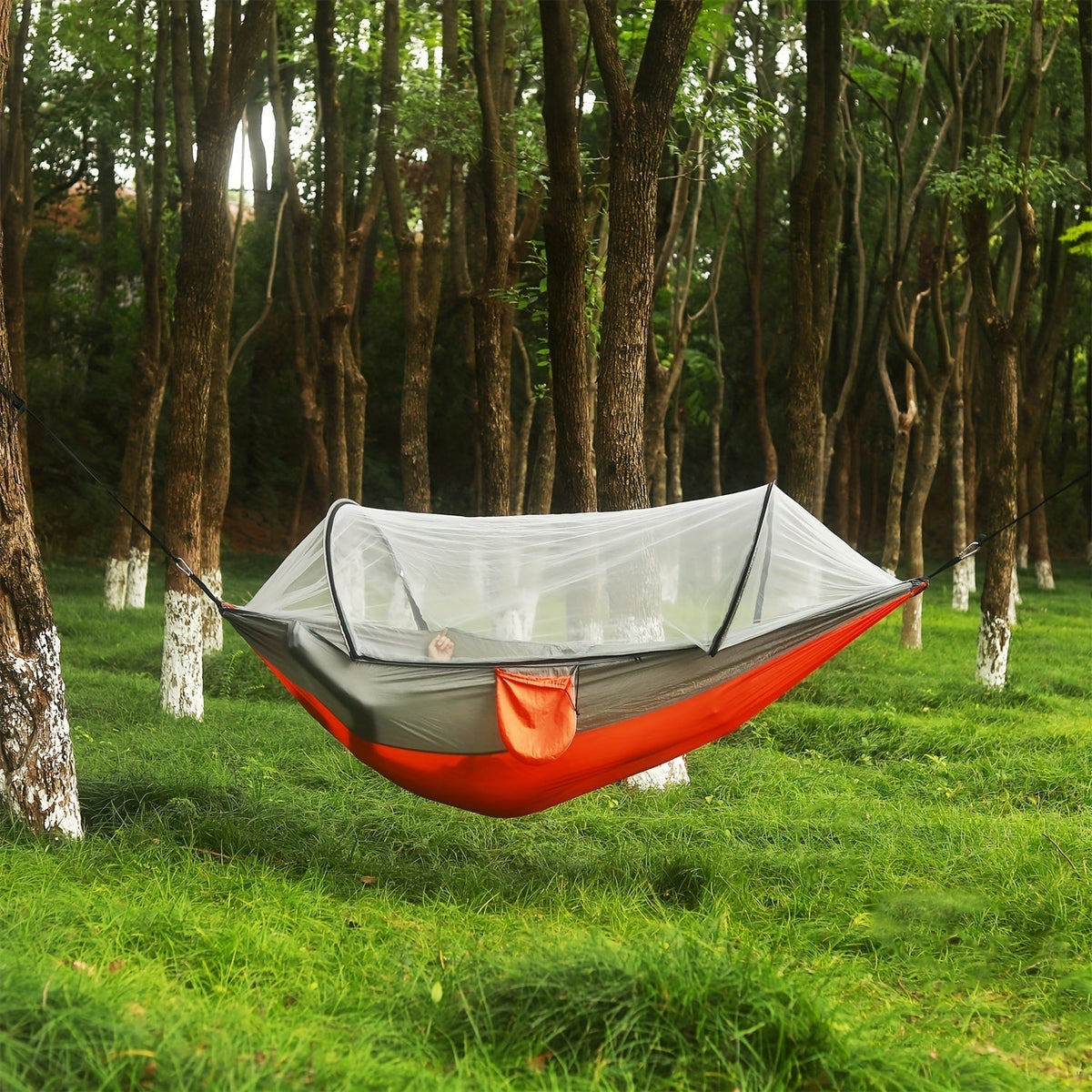 3-in-1 Double Camping Hammock with Mosquito Net and Sun Shade – Lightweight, Portable, and Durable; Ideal for Camping, Hiking, Backpacking, Picnicking, and Parks; 7 Color Options
