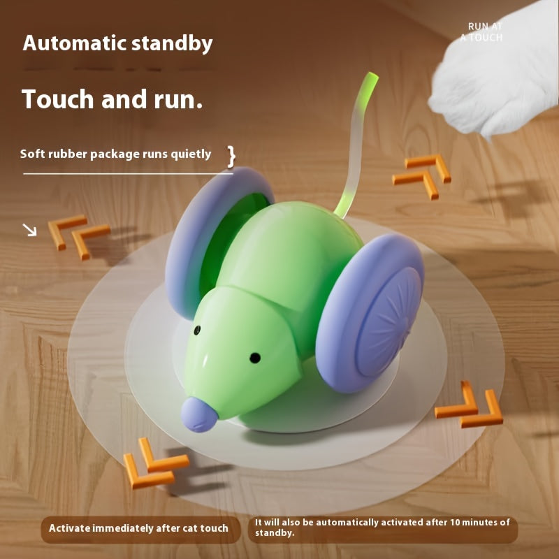 Smart Electric Mouse Cat Toy with Automatic Sensing - Self-Entertainment Boredom Relief Interactive Kitten Toy, Auto-Teasing Motion Cat Toy for Indoor Cats, Hands-Free Cat Exercise & Play