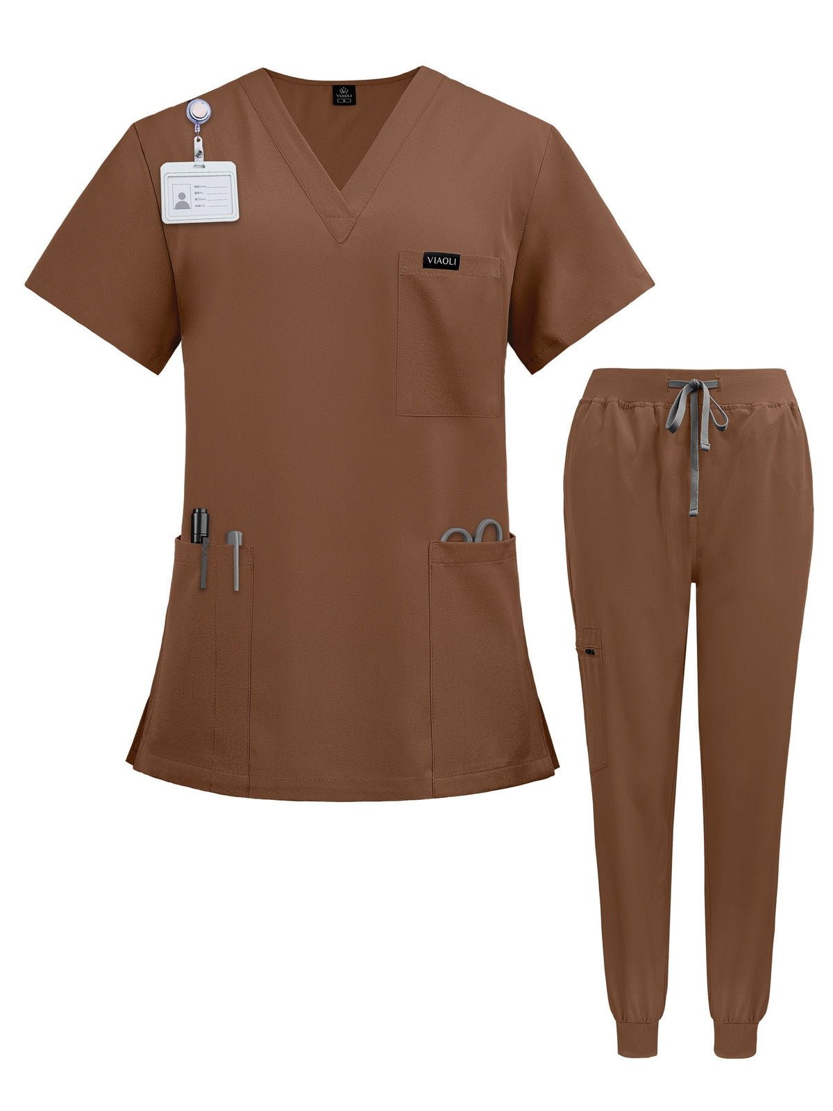 Unisex Medical Scrub Uniform Set for Nurses, Doctors, Veterinary, and Dental Staff - Professional Hospital Surgical Work Clothing with Comfortable Stretch Fabric - Available in Sizes S to XXL and 7 Colors