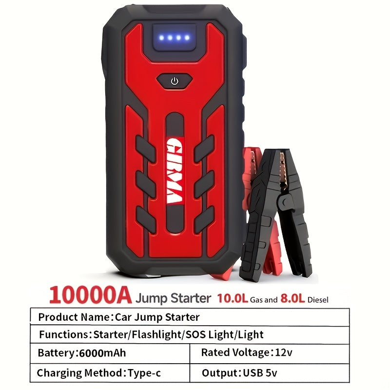 7-in-1 Portable Car Jump Starter with 150PSI Air Compressor, Digital Display, and Emergency Power Bank for Gas & Diesel Engines - Car Battery Booster Pack with Air Pump