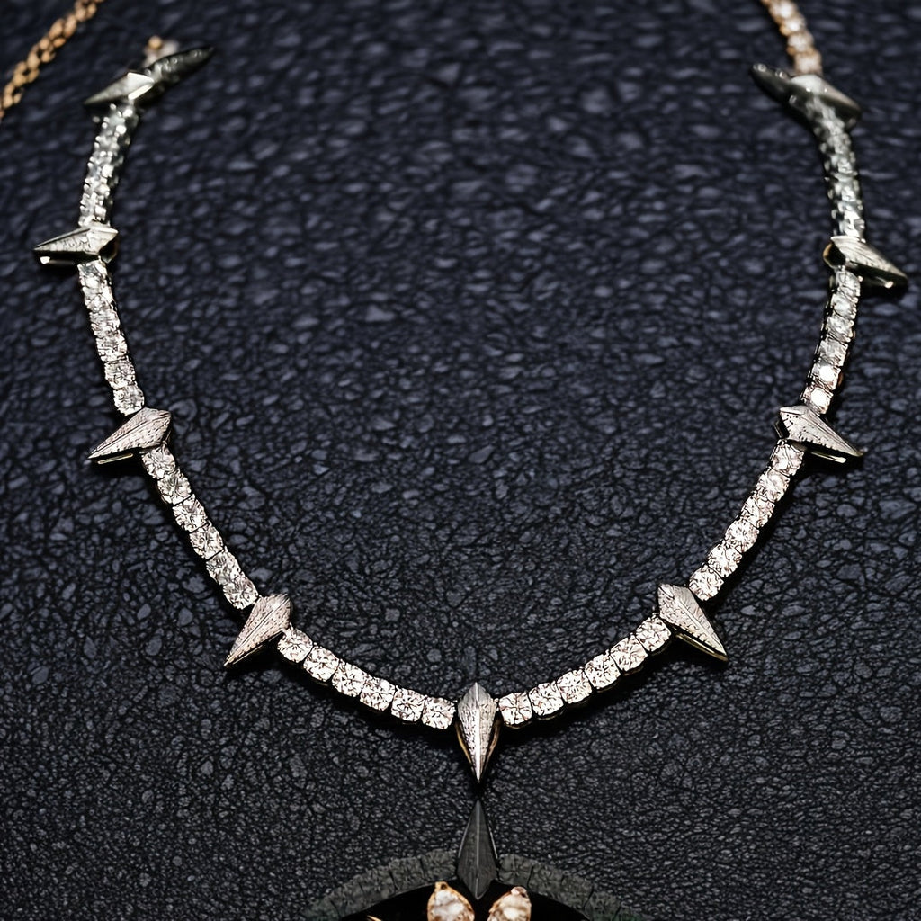 Wolf Tooth Pendant Necklace for Men, Gothic Tribal Spike Chain Necklace, Bold Statement Jewelry, Sizes 18, 20, 22 Inch, Gift for Him, Christmas, Valentine, Birthday