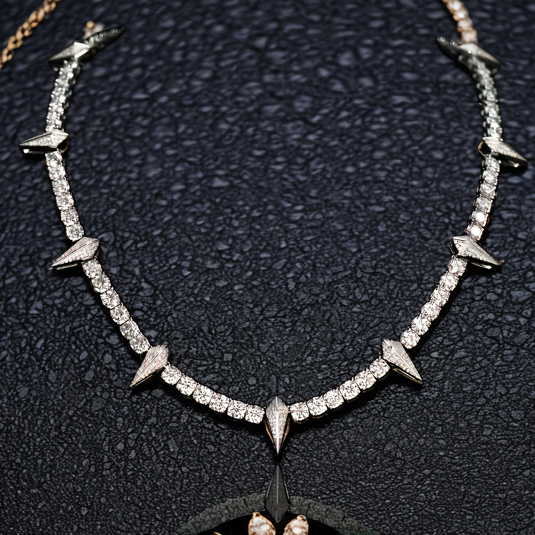 Wolf Tooth Pendant Necklace for Men, Gothic Tribal Spike Chain Necklace, Bold Statement Jewelry, Sizes 18, 20, 22 Inch, Gift for Him, Christmas, Valentine, Birthday
