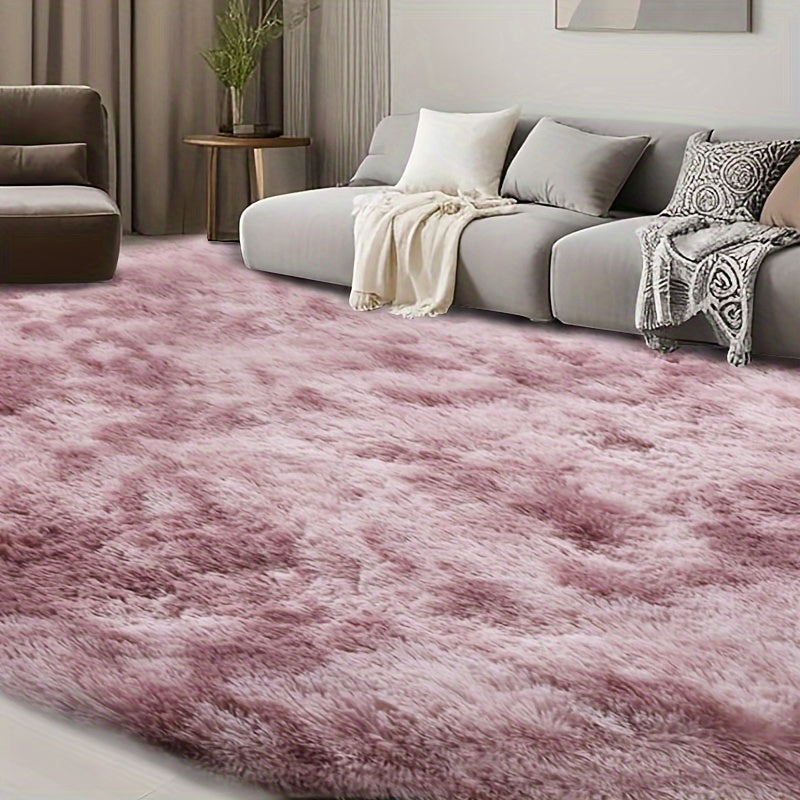 8x10 Super Soft Fluffy Plush Area Rug – Thickened Faux Fur Shag Rug for Living Room Bedroom in Dark Gray Black Light Gray Light Pink