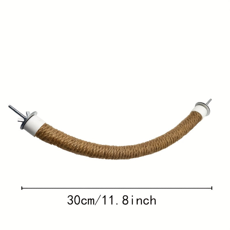 U-Shaped Sisal Rope Bird Perch for Bird Cage - Natural Rope Stand for Parrot Climbing, Beak & Nail Grinding - Bird Cage Accessory for Parrots, Parakeets, Cockatiels, Budgies, Lovebirds (Random Color)