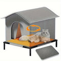 Insulated All-Season Outdoor Cat Shelter – Weatherproof Warm House for Stray & Feral Cats and Small Dogs, Raised Base, Medium, Large, and Extra-Large Sizes, Sturdy Year-Round Outdoor Pet Bed & Habitat