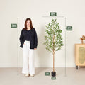 6FT Artificial Olive Tree Faux Potted Silk Plant with Realistic Trunk & Fruits Indoor Home Office & Living Room Decor