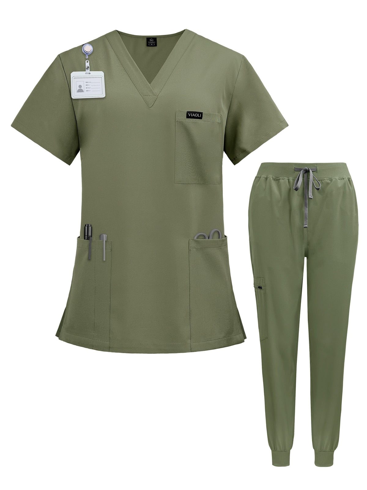 Unisex Medical Scrub Uniform Set for Nurses, Doctors, Veterinary, and Dental Staff - Professional Hospital Surgical Work Clothing with Comfortable Stretch Fabric - Available in Sizes S to XXL and 7 Colors