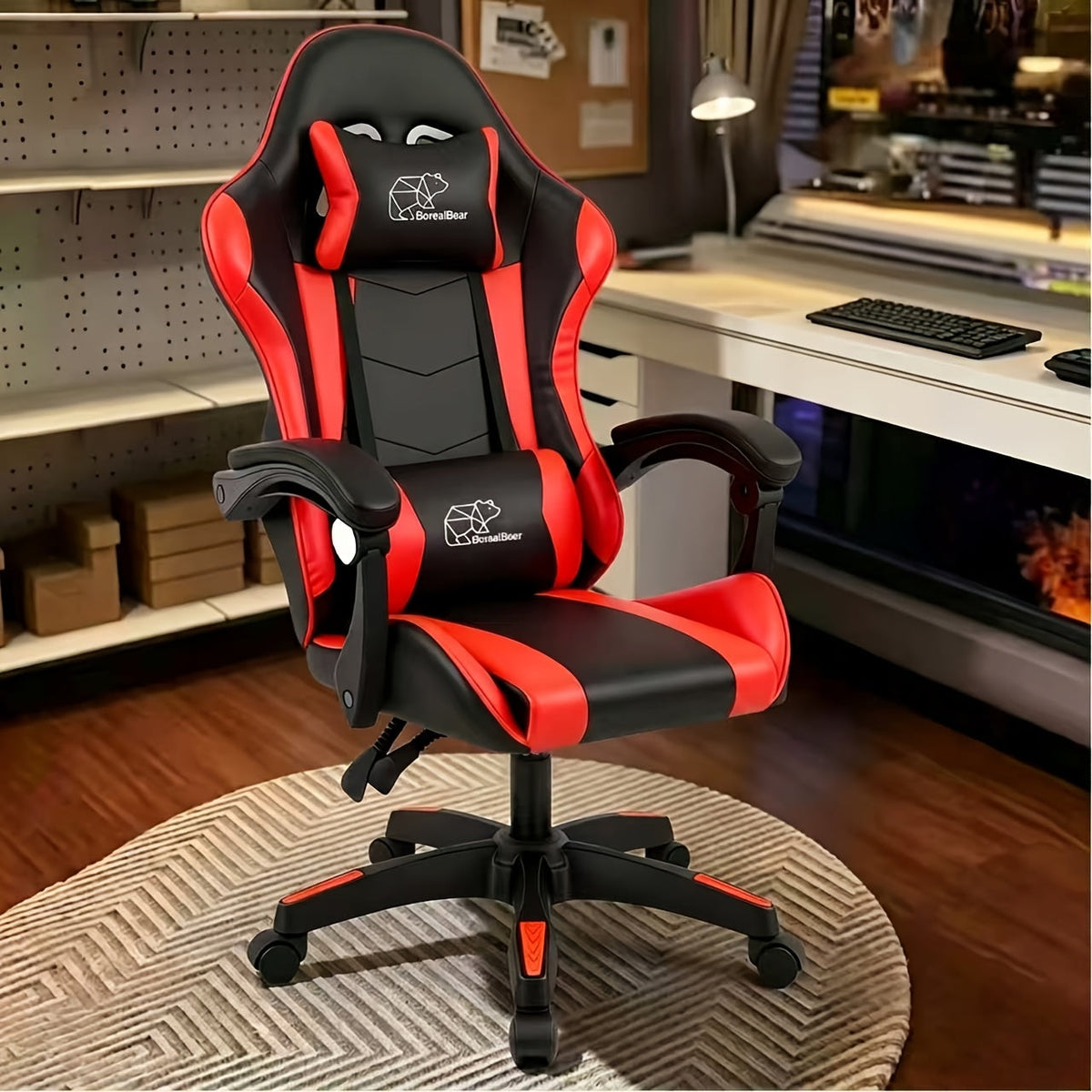 Premium Boss Gaming & Executive Office Chair – Heavy Duty Metal Frame, PU Leather, Reclining, Lumbar Support & Headrest, Long Hours Comfort, With or Without Footrest, Black & Red / White / Blue / All Black – Nova Mart