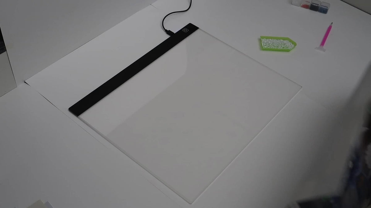 LED Light Pad for Diamond Painting A2 A3 A4 A5 USB Powered Adjustable Brightness Light Board Kit for Tracing, Sketching, Drawing, Animation, Stencil, Art, and Craft with Optional Bracket & Drill Pen