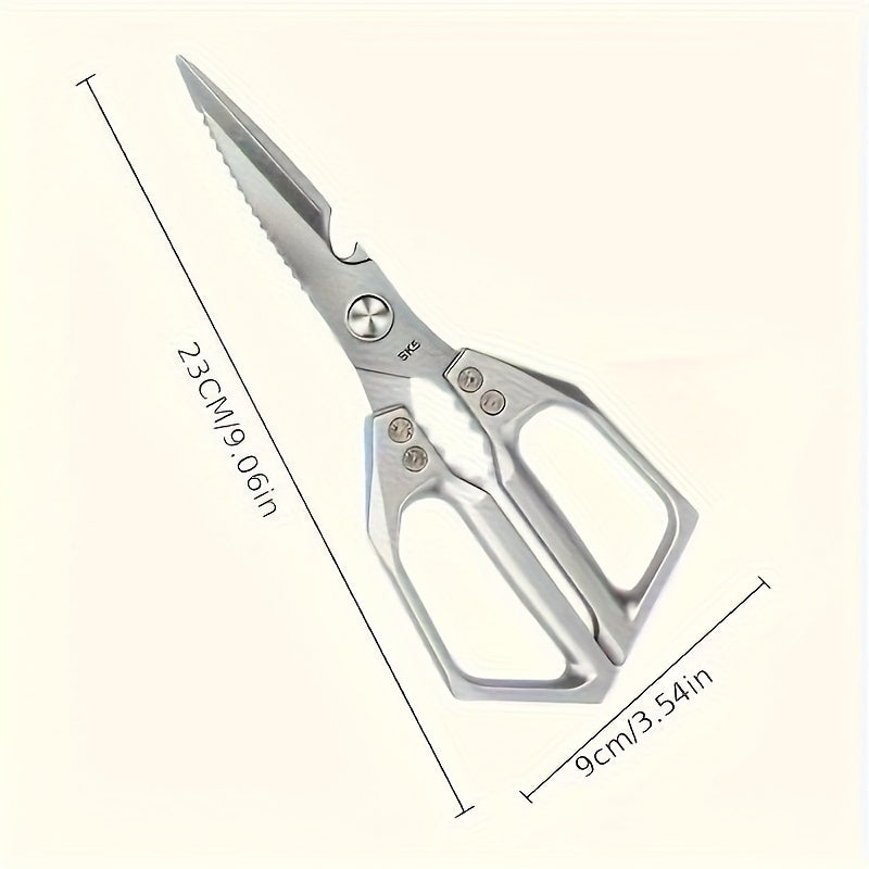 Heavy Duty Stainless Steel Kitchen Scissors Multi-Functional Chicken Bone Meat Scissors for Home Restaurant Garden Horticulture Outdoor Stainless Steel