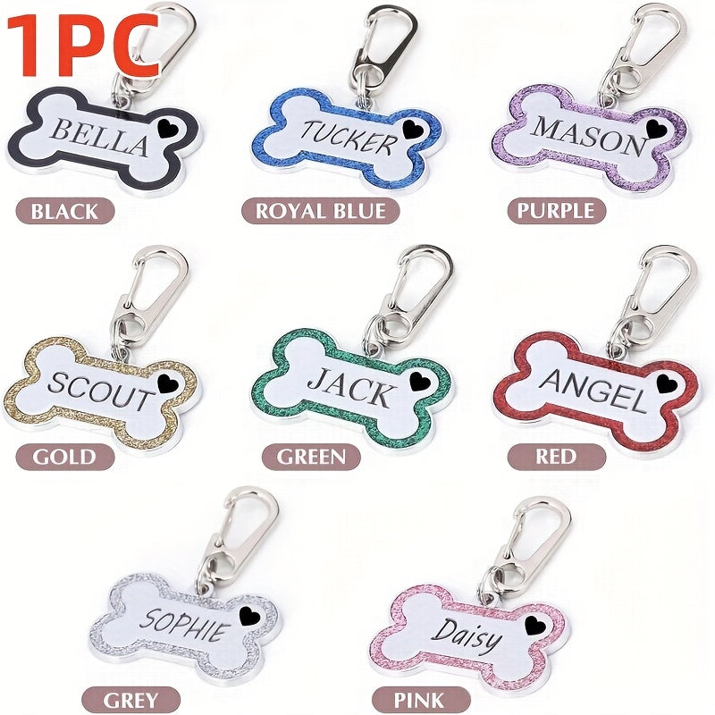 Personalized Engravable Dog ID Tag Collar Plate – Fashionable Anti-Lost Name & Phone Number Tag for Cats & Dogs, 8 Colors, Fits Small, Medium, and Large Breeds, Cute & Stylish Pet Gift