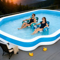 Inflatable Leaf-Design Pool Lounge Chair for Adults - Portable Summer Float for Pool, Beach, and Lakeside Parties - Available in Blue or Green, 1-Pack or 2-Pack
